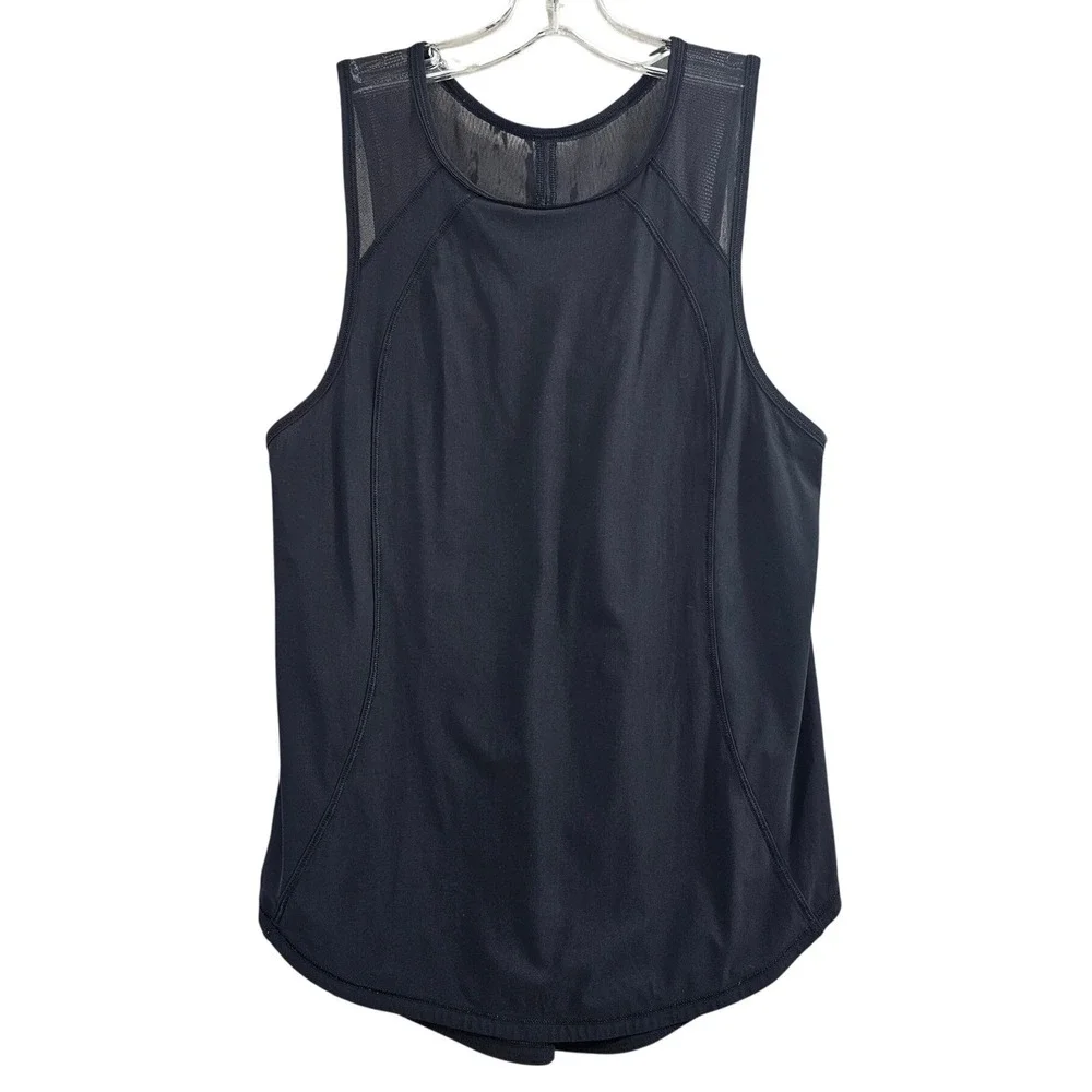 Lululemon Sculpt Tank Top Womens 6 Black Solid Mesh Keyhole Back Activewear - Picture 1 of 2